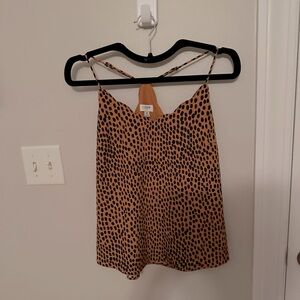 J Crew, Size 2, Spaghetti strap pullover cheetah/leopard theme. 100% Polyester